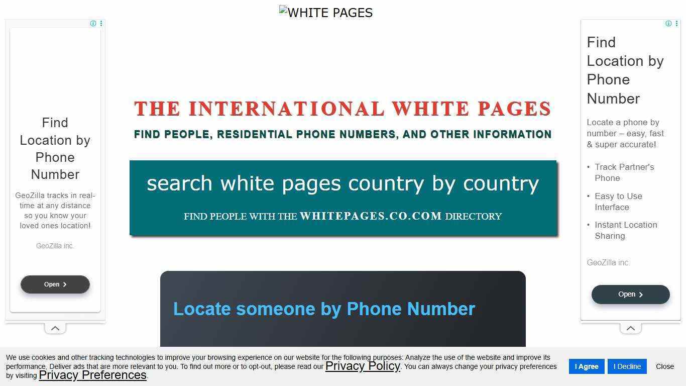 White Pages Directory Lookup