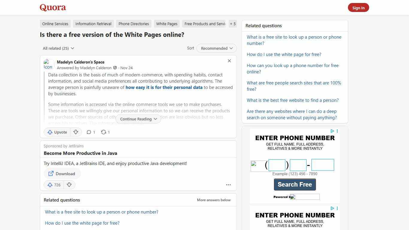 Is there a free version of the White Pages online? - Quora